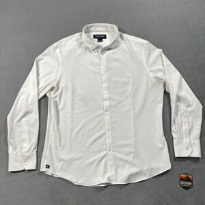 Mizzen & Main Shirt Mens L White Leeward Trim No Tuck Long Sleeve Stretch